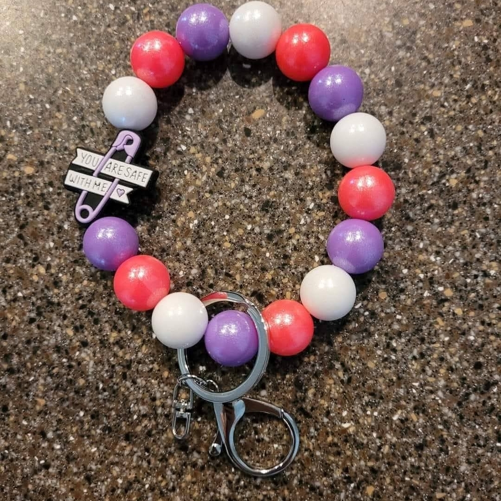 Colorful Beaded Wristlet & Keychain